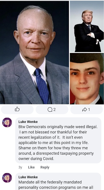 luke wenke facebook screensht april 2023 thinks he's enlightened above the sheeple