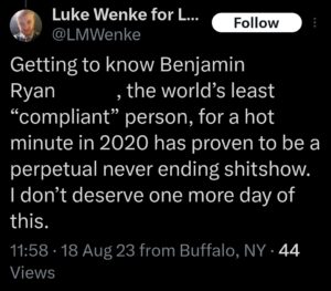 luke wenke x twitter benjamin ryan teeter obsession 2023