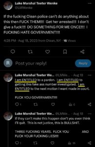 luke wenke twitter screenshot owed demands 2023 x entitled
