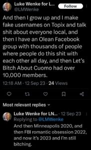 luke wenke x twitter screenshot 2023 topix obsession