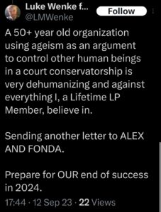 luke wenke x twitter screenshot letter writing obsession 2023