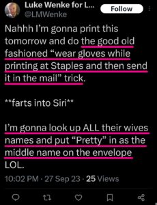 luke wenke x twitter screenshot letter writing obsession plans and predictions 2023