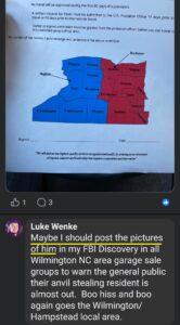 luke wenke facebook screenshot threats ryan obsession 2023