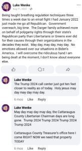 facebook screenshot luke wenke 2023