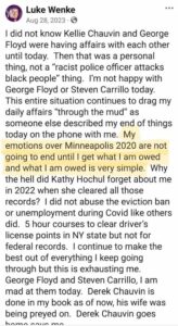 luke wenke racist george floyd facebook post screenshot