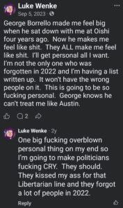 luke wenke facebook screenshot george borrello 2023