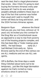 luke wenke facebook screenshot benjamin ryan teeter obsession 2023