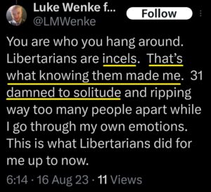 luke wenke x twitter screenshot incel talk 2023