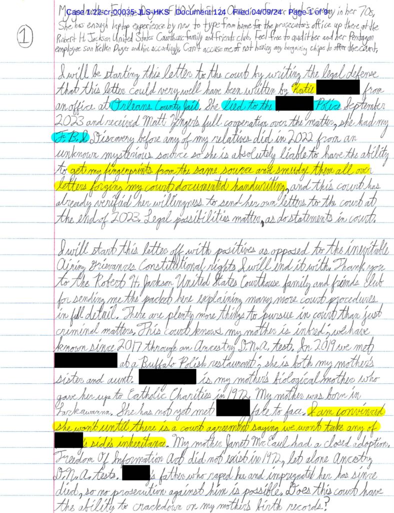 a letter from luke wenke to federal judge john sinatra jr. april 2024