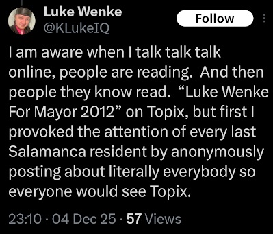 screenshot of luke wenke taunting stalking victims december 2025