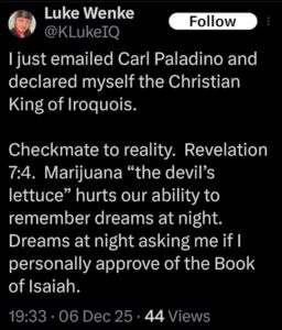 luke wenke x/twitter post about carl paladino december 2025