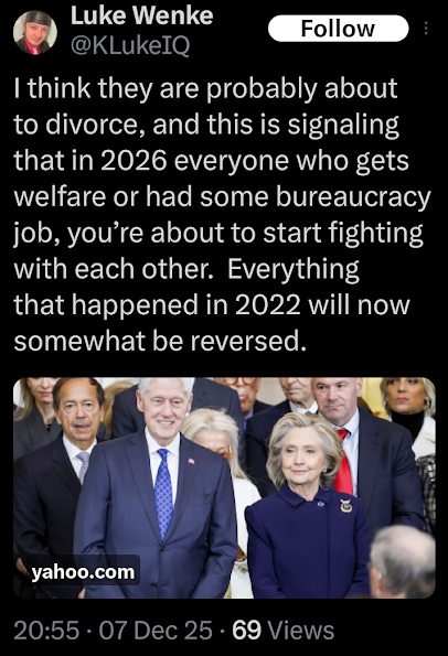 screenshot of a december 2025 luke wenke x/twitter post trying to start a war between welfare recipients