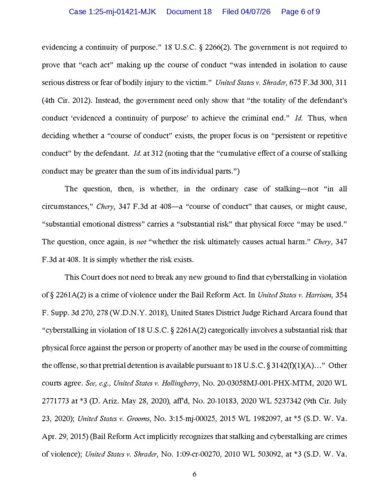 usa v. luke wenke prosecution's opposition to defense motion for new bail hearing april 2026